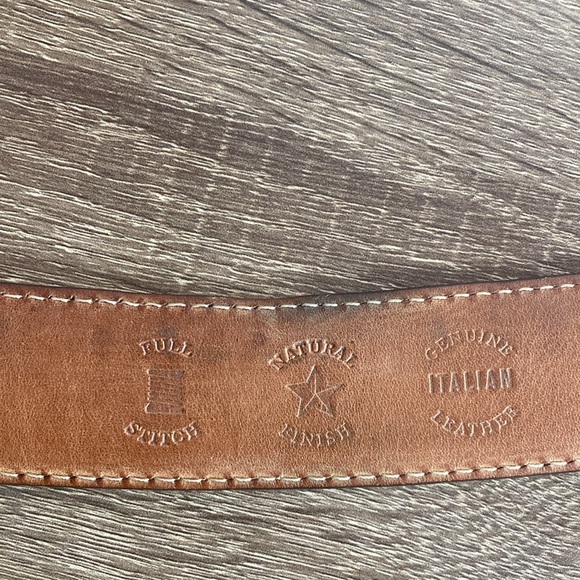 Mens Pre Owned Links & Kings Brown Italian Leather Golf Belt Size 40 - Picture 9 of 14